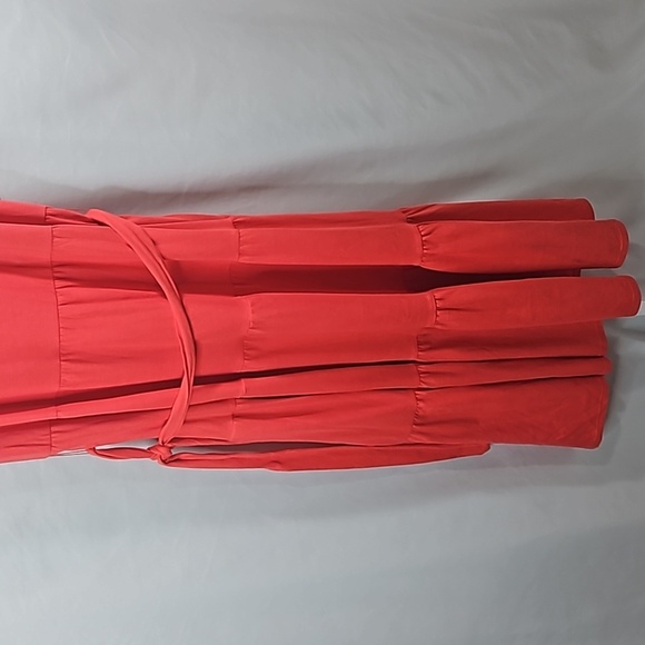 Falls Creek Coral Tiered Maxi Dress Size 1X NWT - Picture 4 of 10